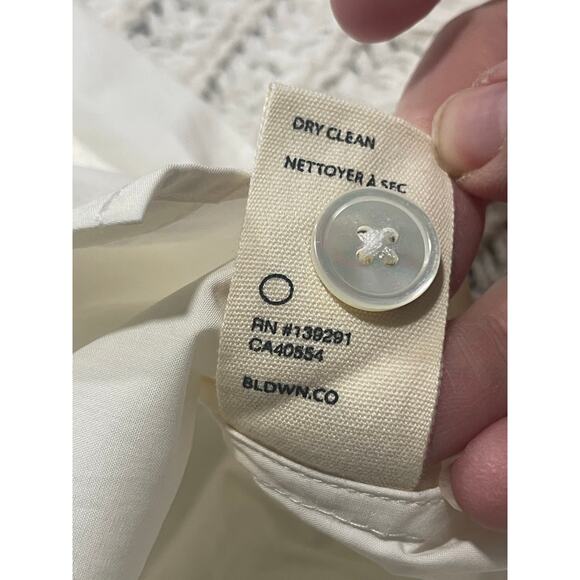 BLDWN Kai Long Sleeve 100% Cotton Blouse Top Women Medium 26W0121002 Optic White - Picture 8 of 8